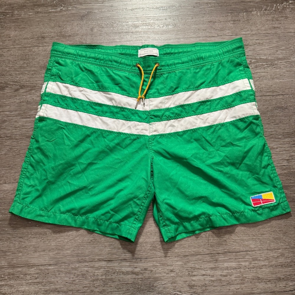 Five Four Swim Trunks Mens 36 Green Shorts Mesh Lined Elastic Drawstring‎ Beach